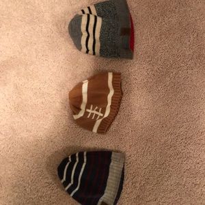 3 small baby hats for winter